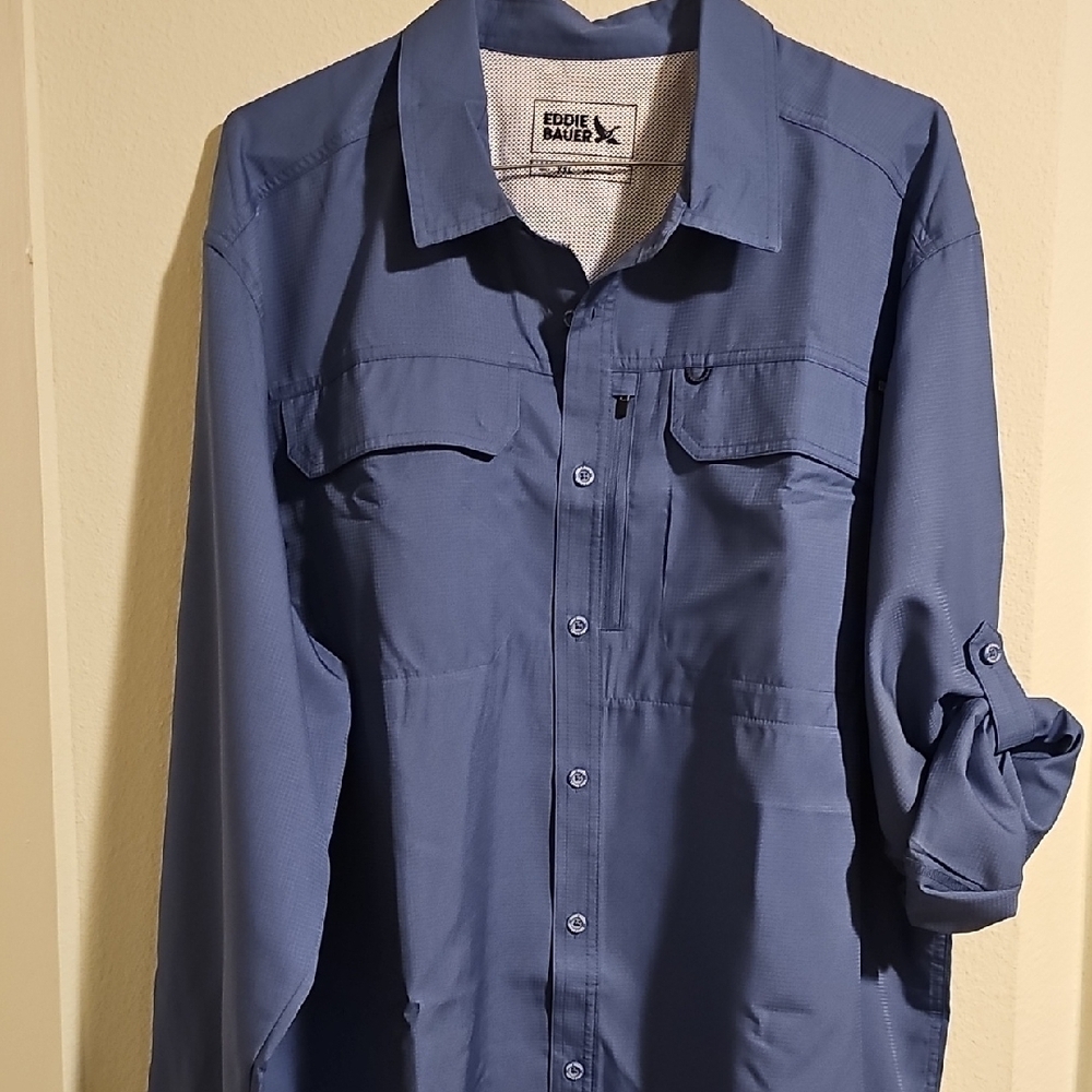 Eddie Bauer Blue Casual Button Down Shirt